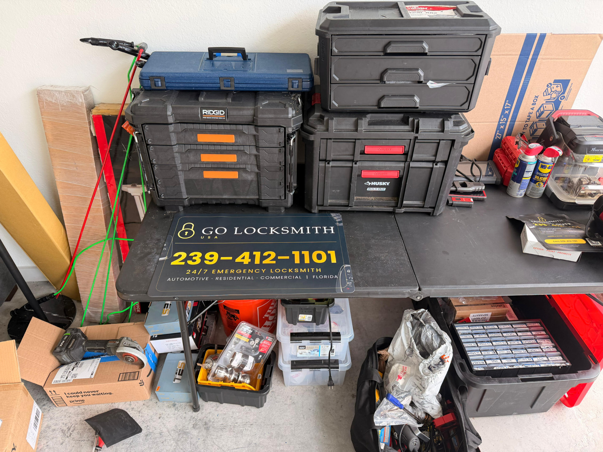GO Locksmith USA professional tools and key stock ready for any job
